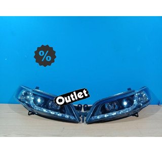 EV FAROS PARA OPEL VECTRA B 96-98 LUZ DIURNA LED FONDO NEGRO