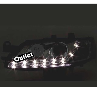 EV FAROS PARA OPEL VECTRA B 96-98 LUZ DIURNA LED FONDO NEGRO