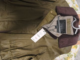 Parka Encerada Zara Verde Talla S