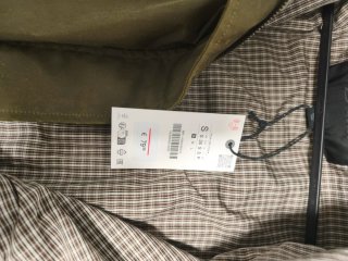 Parka Encerada Zara Verde Talla S