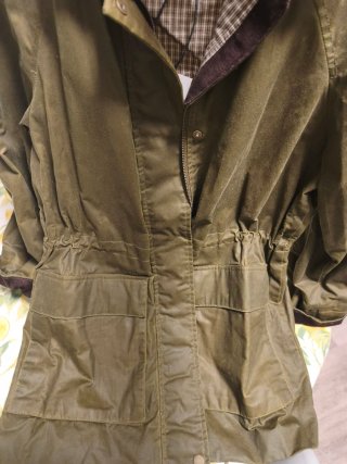 Parka Encerada Zara Verde Talla S