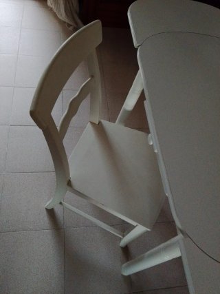 Mesa Extensible Blanca con silla