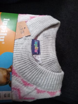 Jersey punto infantil Lupilu gris rosa 6-8 años