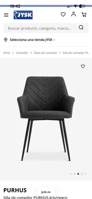 Sillas Comedor PURHUS Gris/Negro PACK DE 4