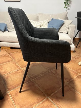 Sillas Comedor PURHUS Gris/Negro PACK DE 4