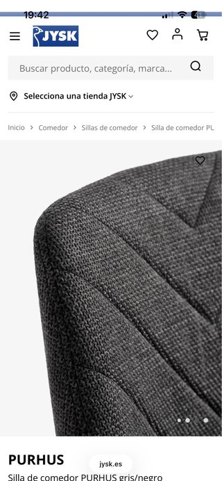 Sillas Comedor PURHUS Gris/Negro PACK DE 4