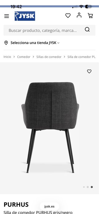 Sillas Comedor PURHUS Gris/Negro PACK DE 4