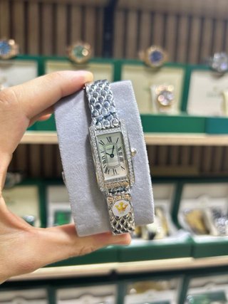 Reloj Cartier Santos Azul y Plateado