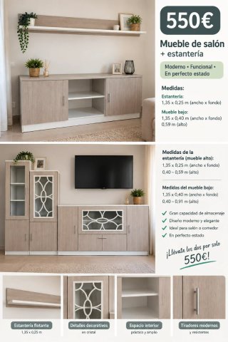 Mueble de salón + estantería