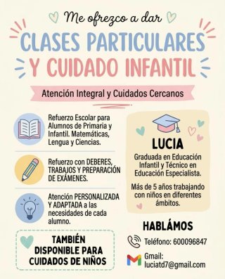 Clases particulares, refuerzo escolar