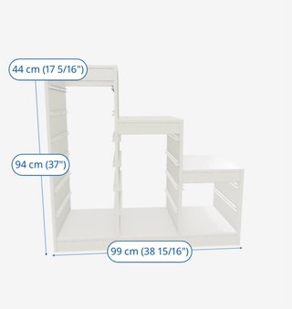 Estructura Cajonera Blanca con Cajas de Colores