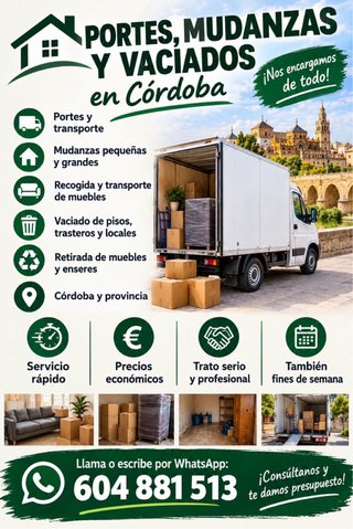 Hacemos mudanzas, portes, limpiezas