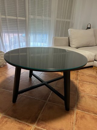 Mesa de centro IKEA KRAGSTA negra y cristal