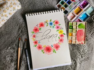 Acuarela personalizada hecha a mano