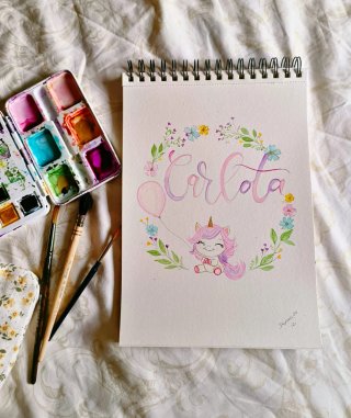Acuarela personalizada hecha a mano