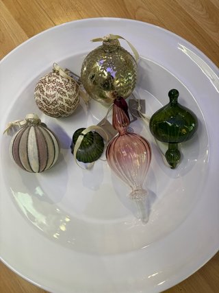 Set di 5 decorazioni natalizie in vetro