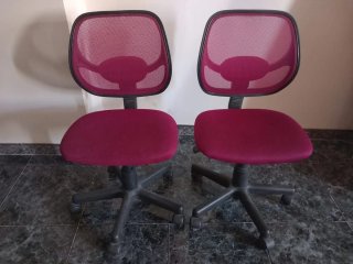 Juego de 2 Sillas de Oficina Rosas