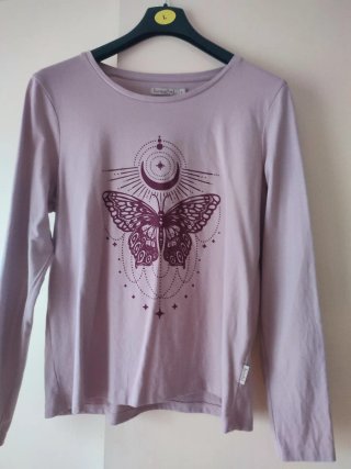 Camiseta Forestal Lila con Estampado Talla L