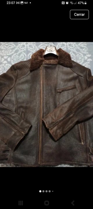 Cazadora Piel Hombre Marrón