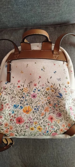 Mochila floral blanca
