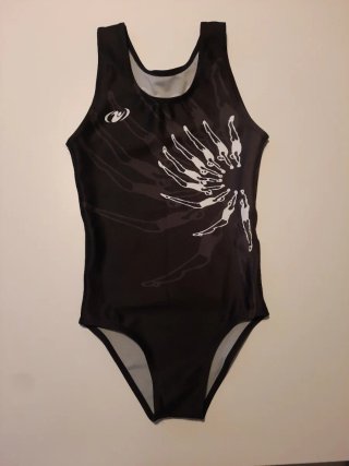 Maillot gimnasia deportiva niño negro. Talla 12