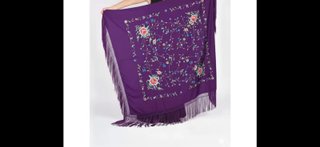 Mantón de Manila Bordado 150x150 Morado