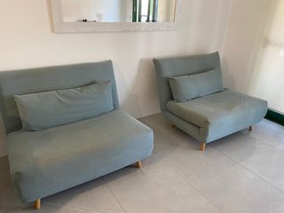 Sofá-cama Maison du Monde verde agua