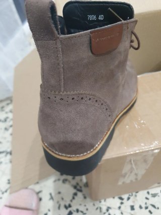 Botines vestir hombre ante marrón talla 40
