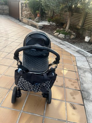 Carrito Bebecar 3 Piezas Polipiel Negro