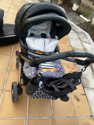Carrito Bebecar 3 Piezas Polipiel Negro