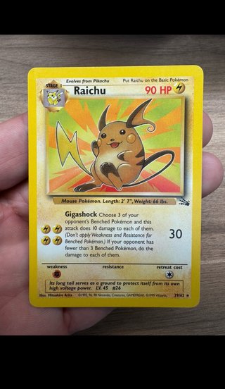 Carta Pokémon Raichu Base Set Fossil 29/62 Eng