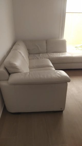 Sofá modular de piel blanco