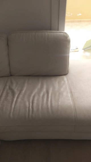 Sofá modular de piel blanco