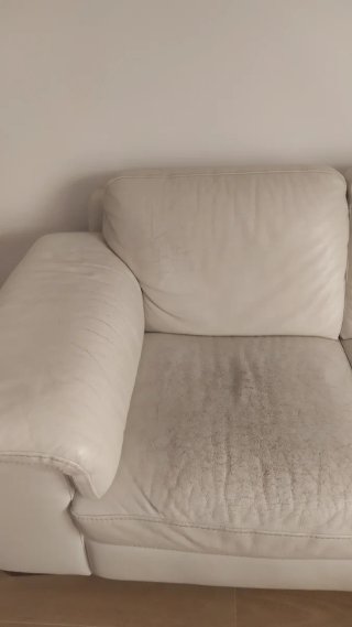 Sofá modular de piel blanco