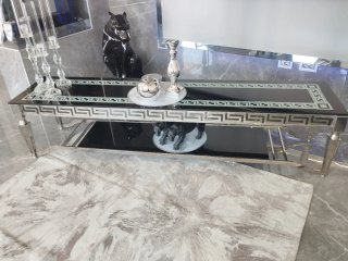 Consolle salotto vetro e metallo