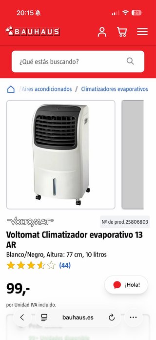 Climatizador Voltomat Evaporativo 13 AR