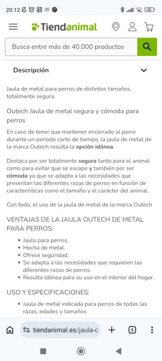 Jaula para Perros Outech Talla XL