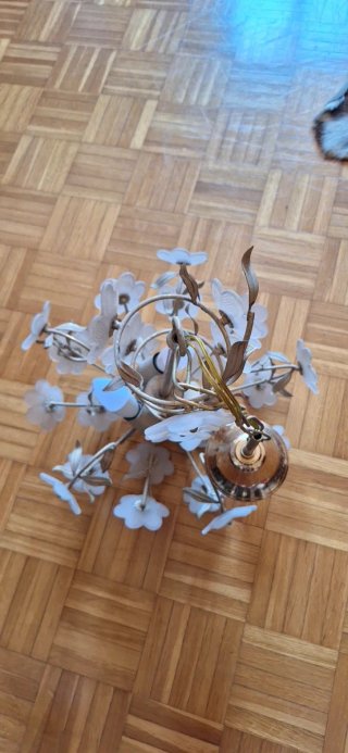 Lampadario vintage anni '60 fiori vetro
