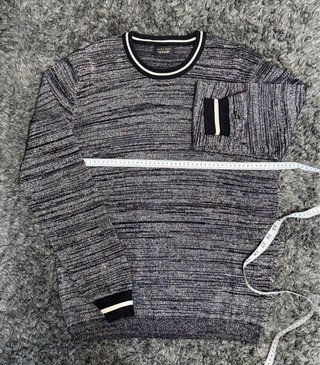 Jersey Zara Lurex Gris y Negro Talla M