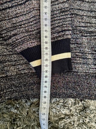 Jersey Zara Lurex Gris y Negro Talla M