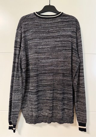 Jersey Zara Lurex Gris y Negro Talla M