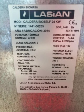 Caldera de Pellets Lasian BioSelf