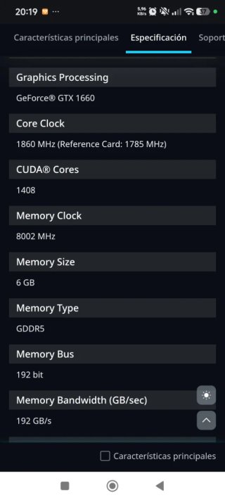 Tarjeta Gráfica Gigabyte GTX 1660 Gaming OC 6GB