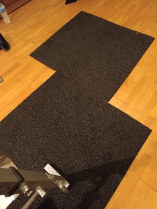 Banco de pesas + mancuernas 8kg + suelas caucho