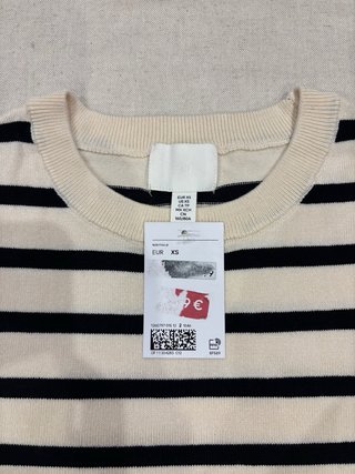 Jersey rayas beige y negro manga corta nuevo