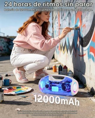 Altavoz Bluetooth rosa VUOPAX 120W (Pico 200W)