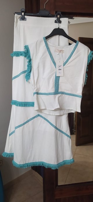 Conjunto Boho/Ibicenco Top y Falda Algodón