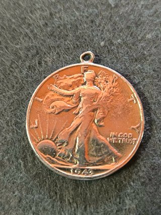 Colgante Moneda Medio Dólar Plata 1943