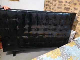 Cabecero Negro Tapizado