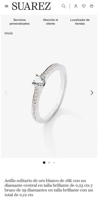 Anillo Solitario Oro Blanco 18K Diamante compromis